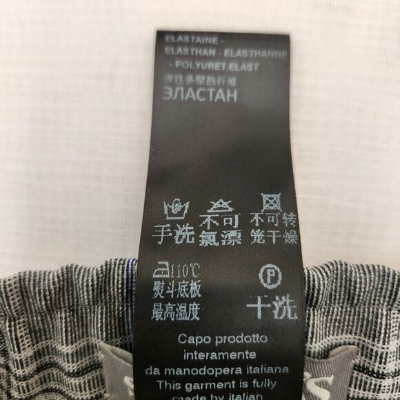 Sharis Place Pants Womens Size Italy 48 Gray Black White Plaid Cuffed Pockets - Picture 12 of 16